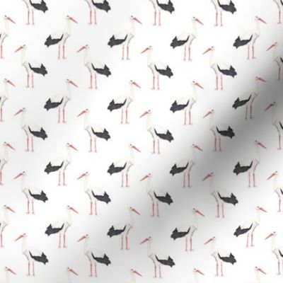 Stork Pattern On White