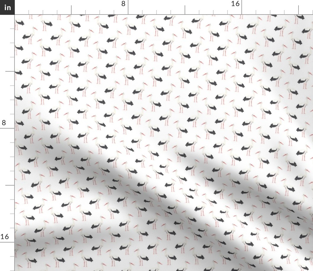 Stork Pattern On White