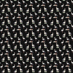 Stork Pattern On Dark