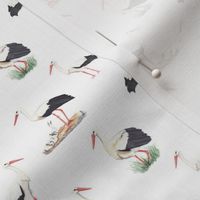 Stork Pattern On White