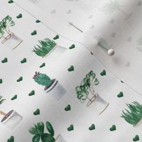 Plants With Hearts Pattern On White