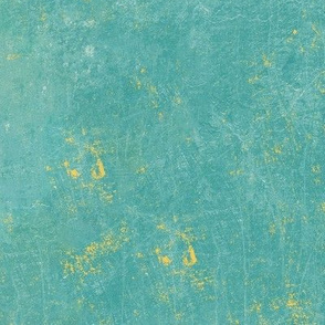 Old Turquoise and Gold Plaster Halfdrop
