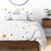 Glitter gold circle and polka dots, squares, sprinkles