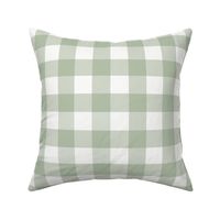 1.5" Sage Green Gingham: Light Sage Gingham Check, Green Buffalo Plaid