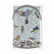 Winter Birds Tea Towel