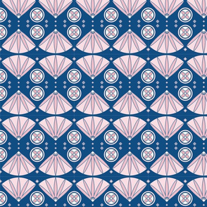 art deco  pink and blue