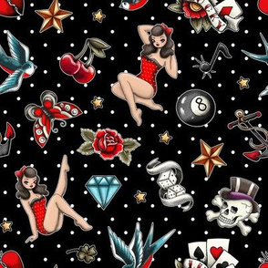 Pin Up Girls Fabric, Wallpaper and Home Decor | Spoonflower