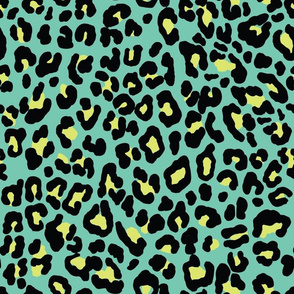 leopard Turquoise and yellow