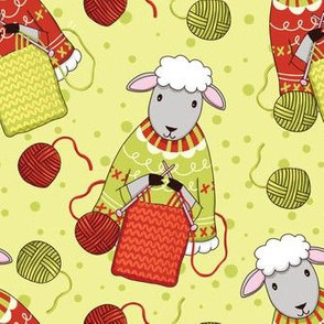 cute knitting sheep