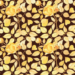Yellow roses (on brown)