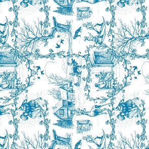 In the heart of Winter (turquoise tea towel)
