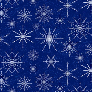 Snowflake mandalas bright blue large scale