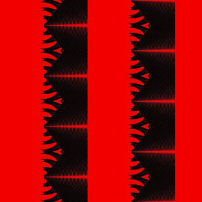 Fin Stripe - Red & Black - Half Drop