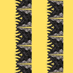 Fin Stripe - Lemon & Black - Half Drop