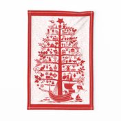 Christmas tree Tea Towel (white)