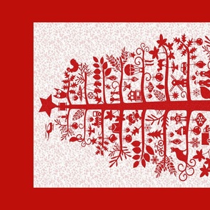 Christmas tree Tea Towel (white)