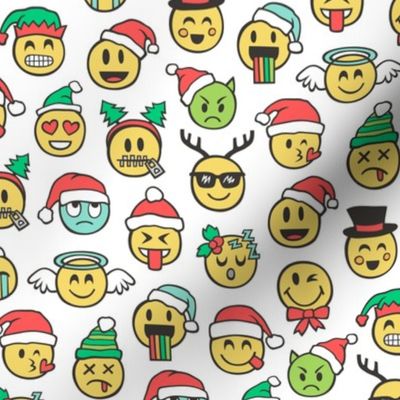 Christmas Holidays Smiley Emoticon Emoji Doodle Smaller 1,5 inch