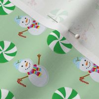 Snowman and Green Christmas Wintergreen Candies