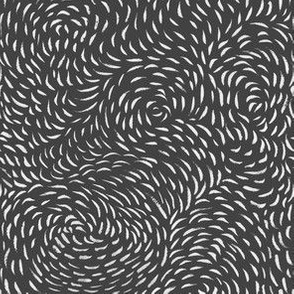 Swirling Dash in Charcoal // Abstract Mark making print // 