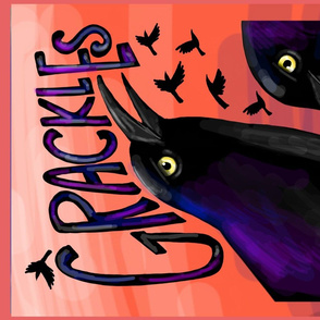 GRACKLES tea towel panel 