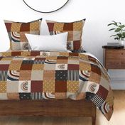 Scandi rainbow patchwork natural  - rotated