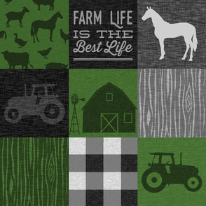 Farm Life Quilt - green/black