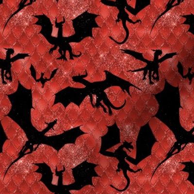 Small Dragons - black on red scales