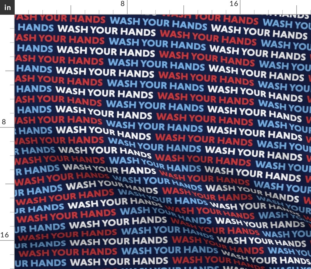 Wash Your Hands Red White Blue