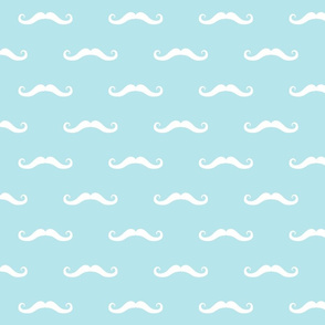 white moustaches on baby blue