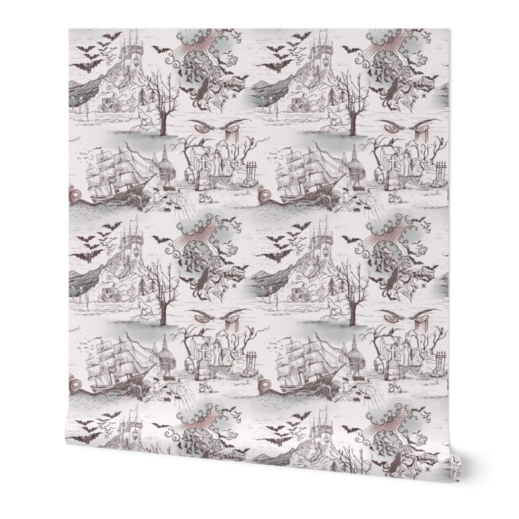 TOILE DRACULA - VINTAGE FADED COLORS - V2 - VERY DETAILED