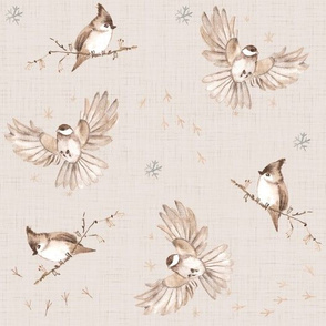 flying birds -beige