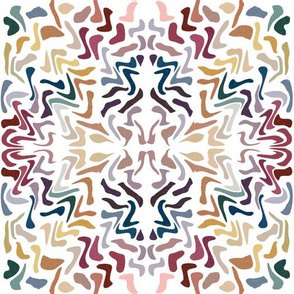 Multicolor Earth Tone Intricate Detail Abstract Design
