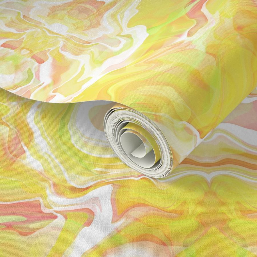 Abstract Fluid Art Yellow