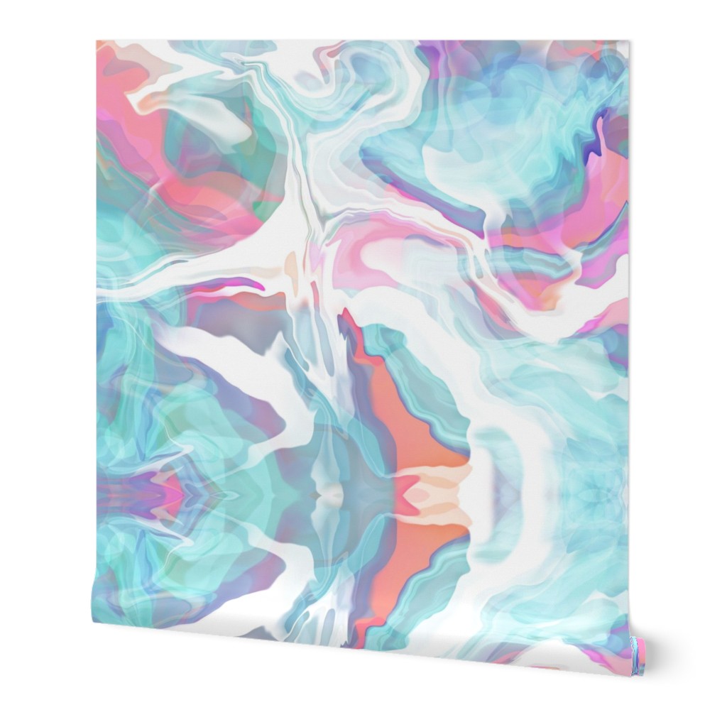 Abstract Fluid Art Pink and Blue