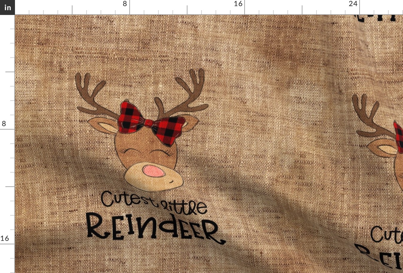 Cutest Little Reindeer Girl 18 inch square sham