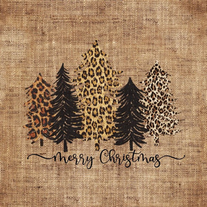 Merry Christmas Leopard Christmas Trees 18 inch square sham