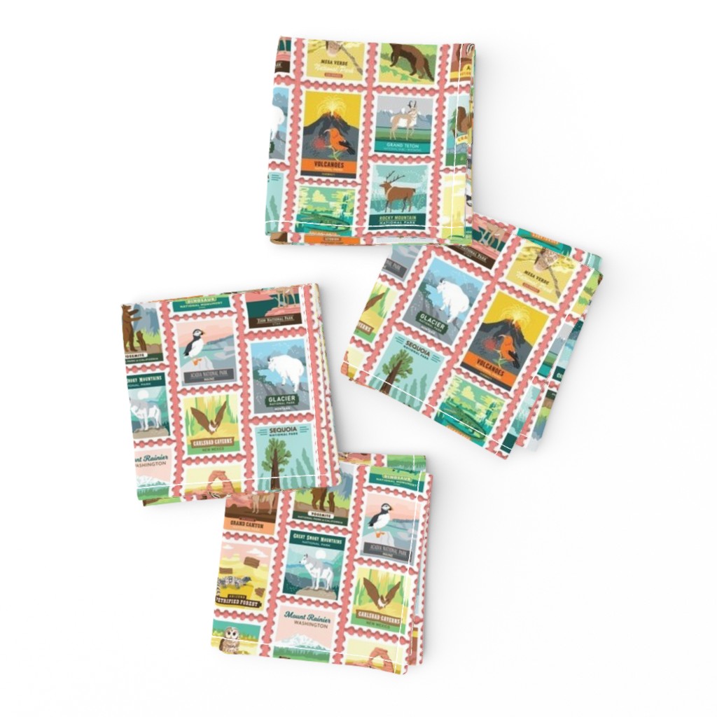 National Parks Stamps in Coral