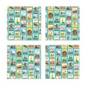 National Parks Stamps in Teal