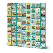 National Parks Stamps in Teal