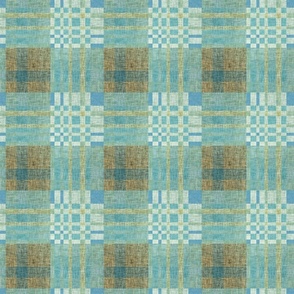 small linen moss green rainbow plaid