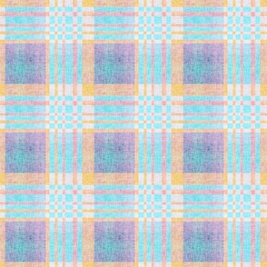 small linen pastel rainbow plaid