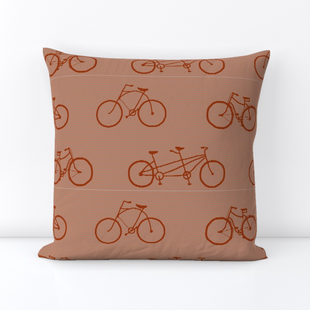 bicycle shadow stripe - brown on gray