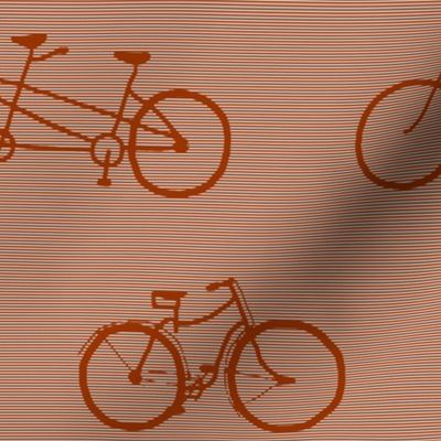 bicycle shadow stripe - brown on gray