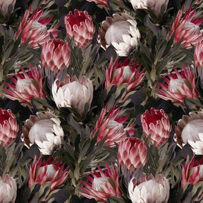 Sugarbush Protea Floral in Muted Tones - small