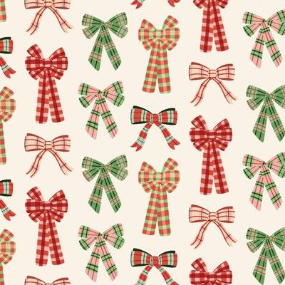 Christmas Bows Fabric, Wallpaper and Home Decor