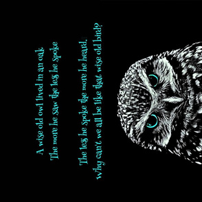 Wise owl words - Blue 
