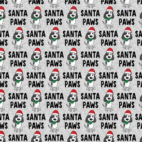 (1.25" scale) Santa Paws - Christmas dog - black on grey - LAD19