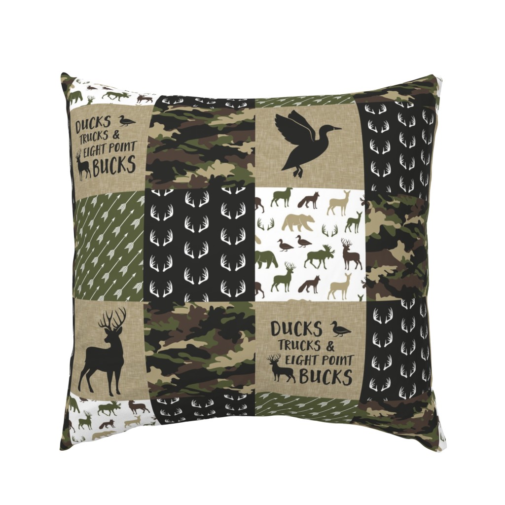 Ducks, Trucks, and Eight Point bucks V1- patchwork - woodland wholecloth - camo C2 duck & buck C20BS