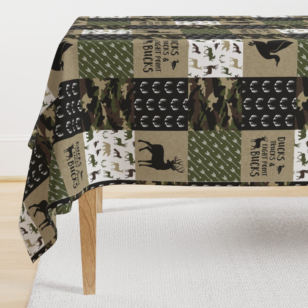 Ducks, Trucks, and Eight Point bucks V1- patchwork - woodland wholecloth - camo C2 duck & buck C20BS