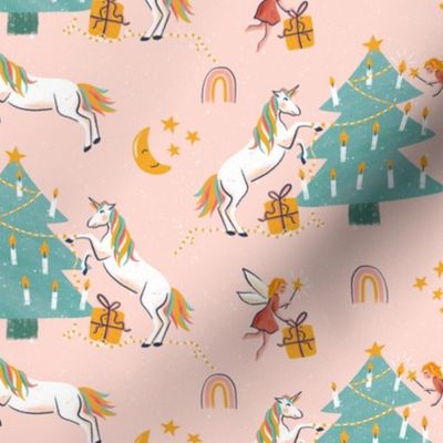 Magical Christmas - Unicorn fairy and rainbow small  